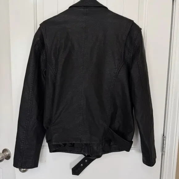 Pistola Blaine Boyfriend Moto Jacket Women Medium Black Faux Leather BikerGrunge - Picture 15 of 16